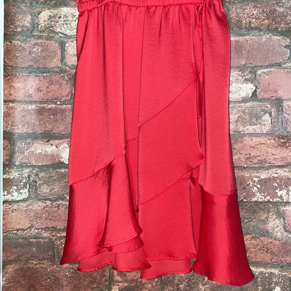 Express Red Ruffle Dress - Picture 4 of 6